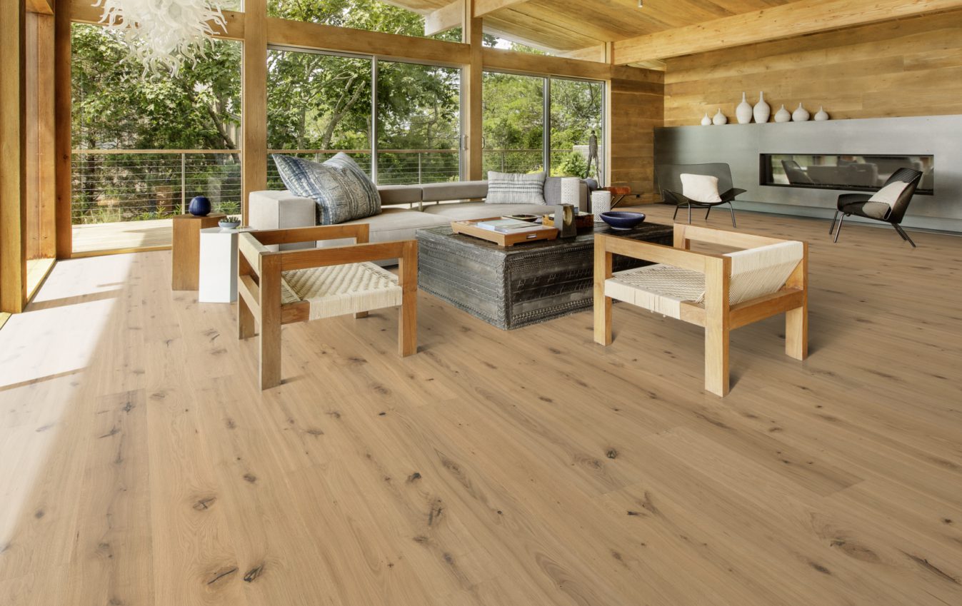 Паркетная доска Kahrs Смоланд Дуб Клинта Klinta 151NCSEK07KW240 Dynamic 2420×187×15 фото в интерьере